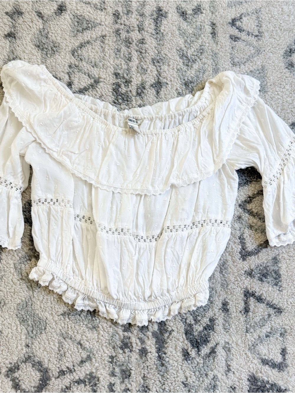 Forever 21 White Off Shoulder Top